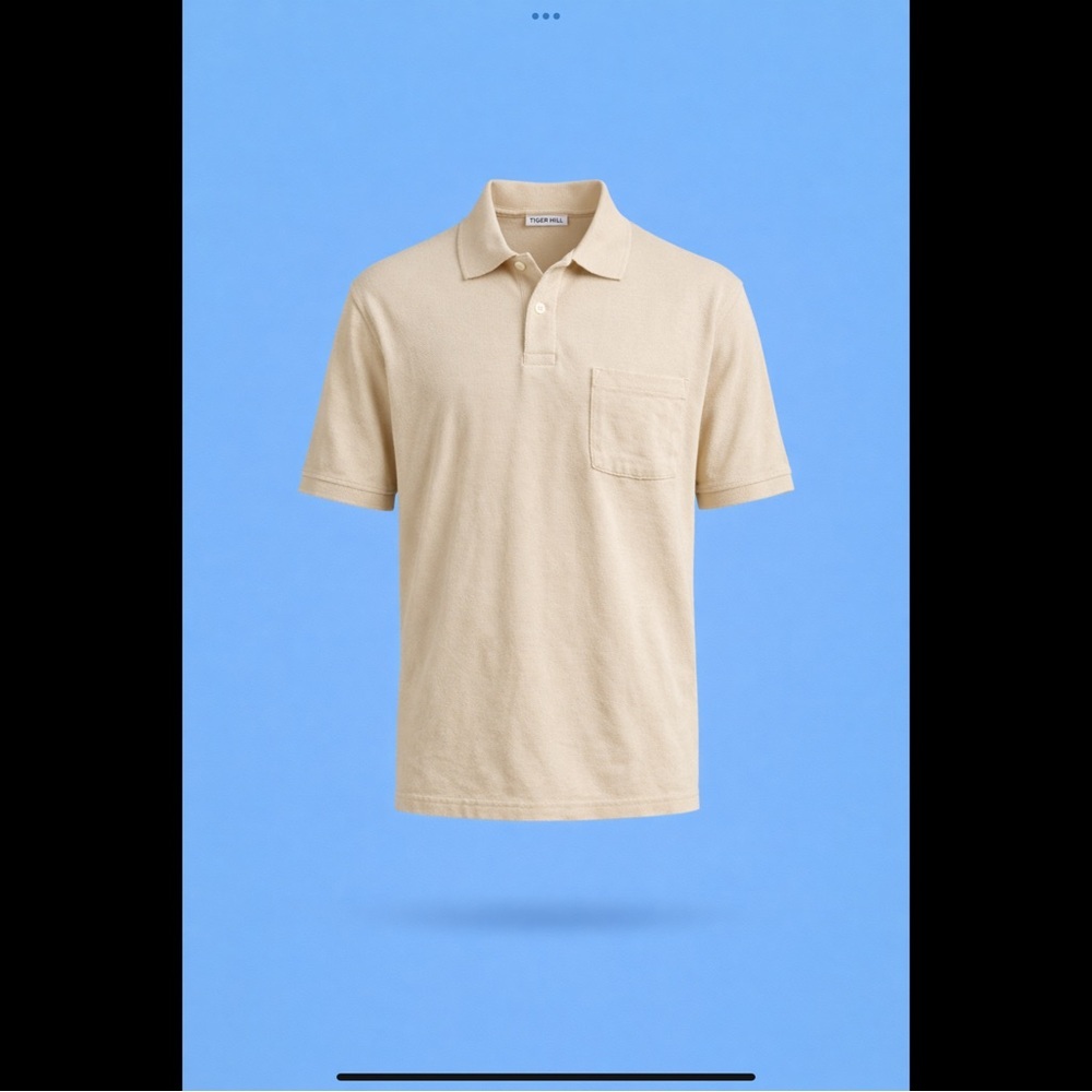 Tiger Hill Beige Polo Shirt Men’s Short Sleeve Golf Casual Top New